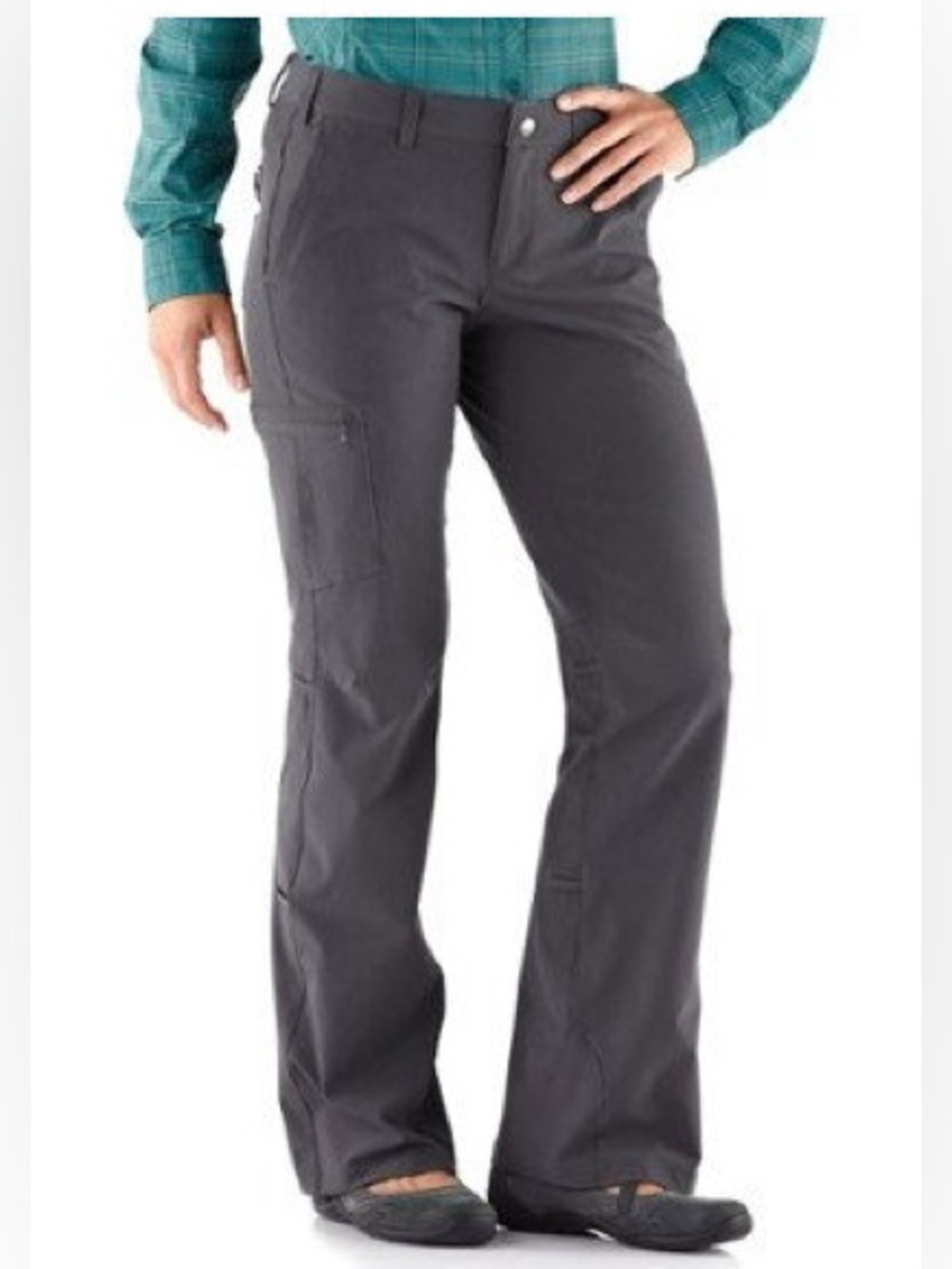 Like New REI Women's Sahara Roll-Up UPF Coverage Travel Pants in dark grey